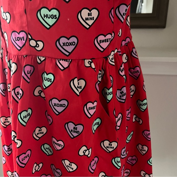 ModCloth X Hello Kitty Red Heart Valentine’s Motif’s Pattern Dress Size 16 NEW - Picture 10 of 11